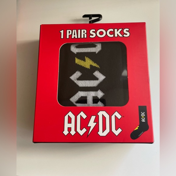 AC/DC | Underwear & Socks | Acdc Black And Yellow Lightning Bolt Socks ...